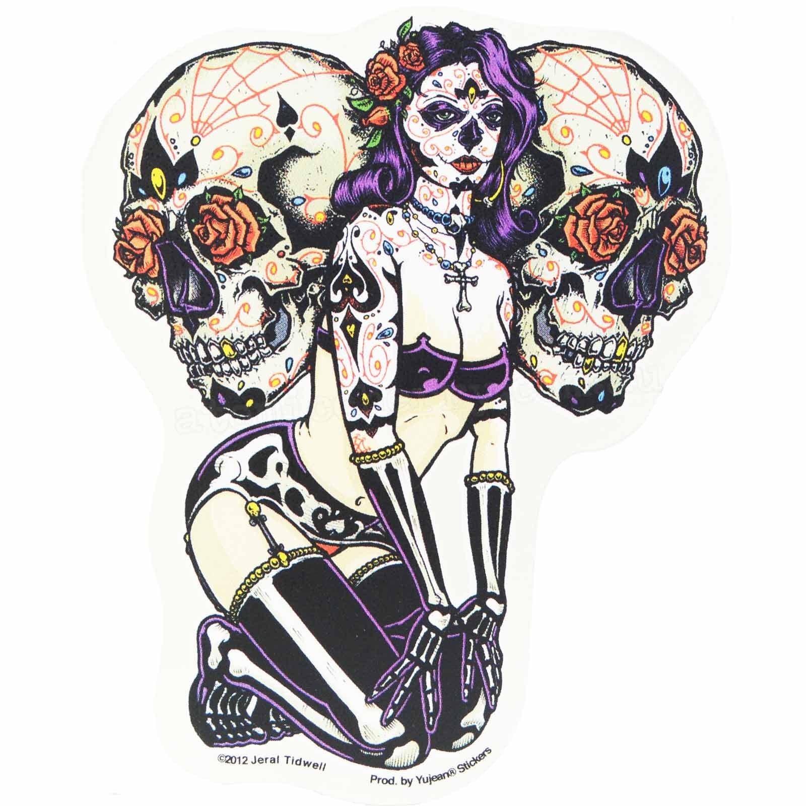 1600x1600 Sugar Skull Pin Up Car Decal Sticker Yujean