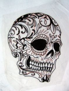 236x310 Sugar Skull Tattoo Stencil 19 Dia De Los Muertos