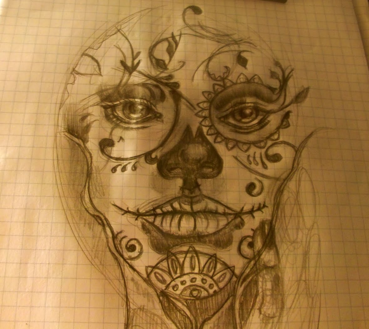 1179x1052 Drawing A Sugar Skull Girl