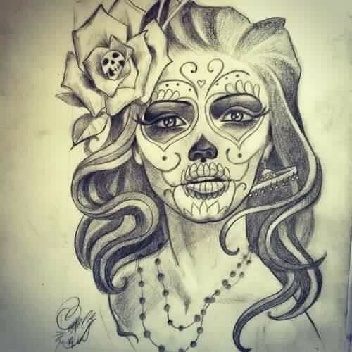 Sugar Skull Woman Drawing at GetDrawings | Free download