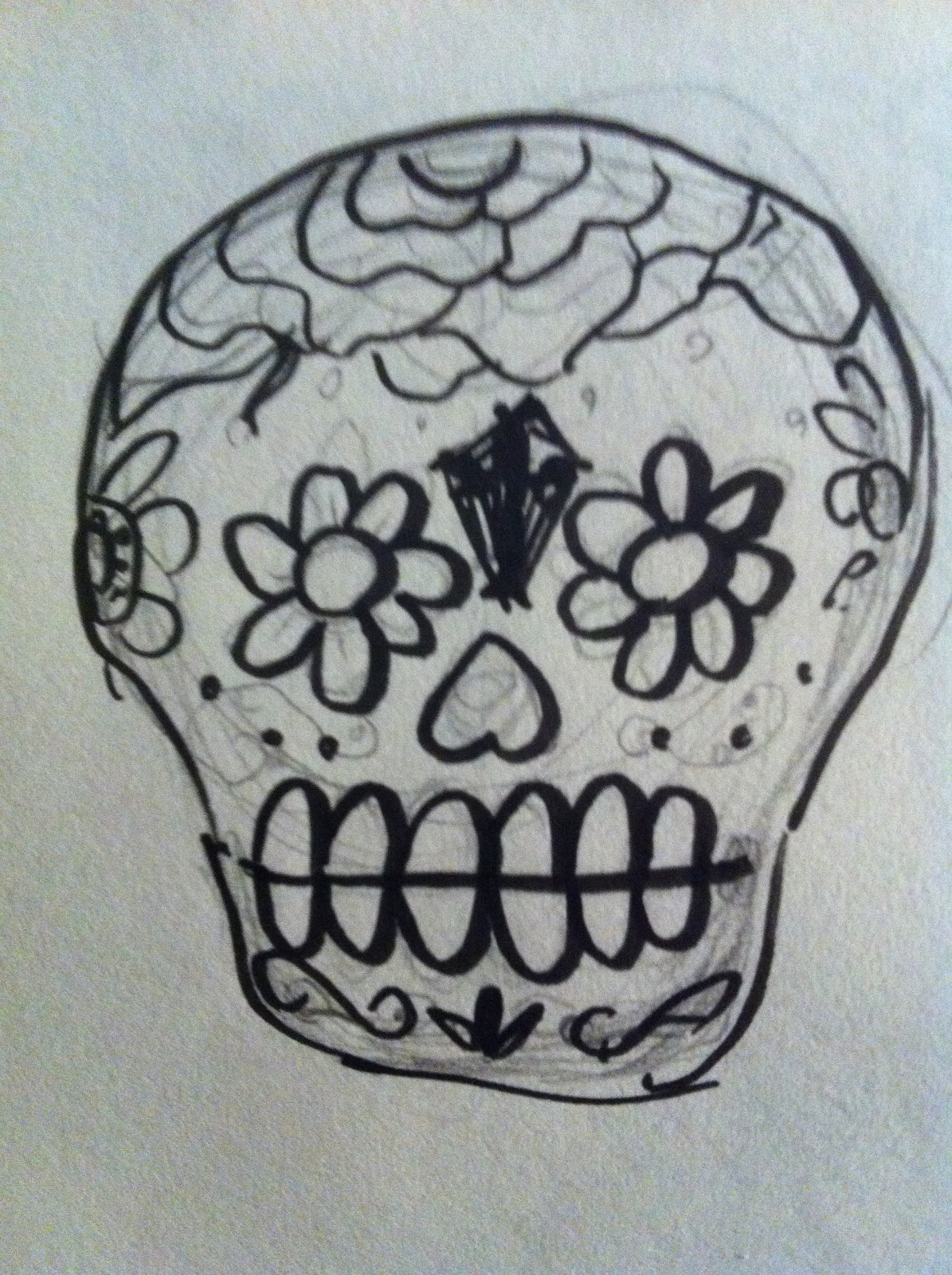 1195x1600 A Million Bad Drawings Sugar Skull Paint Job! Bad Drawing