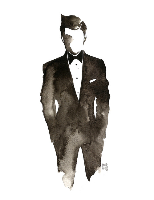 500x647 Danvelasco21 Tux Watercolor On Paper
