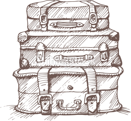 430x400 Vector Art Hand Drawn Illustration Of A Stack Of Suitcases