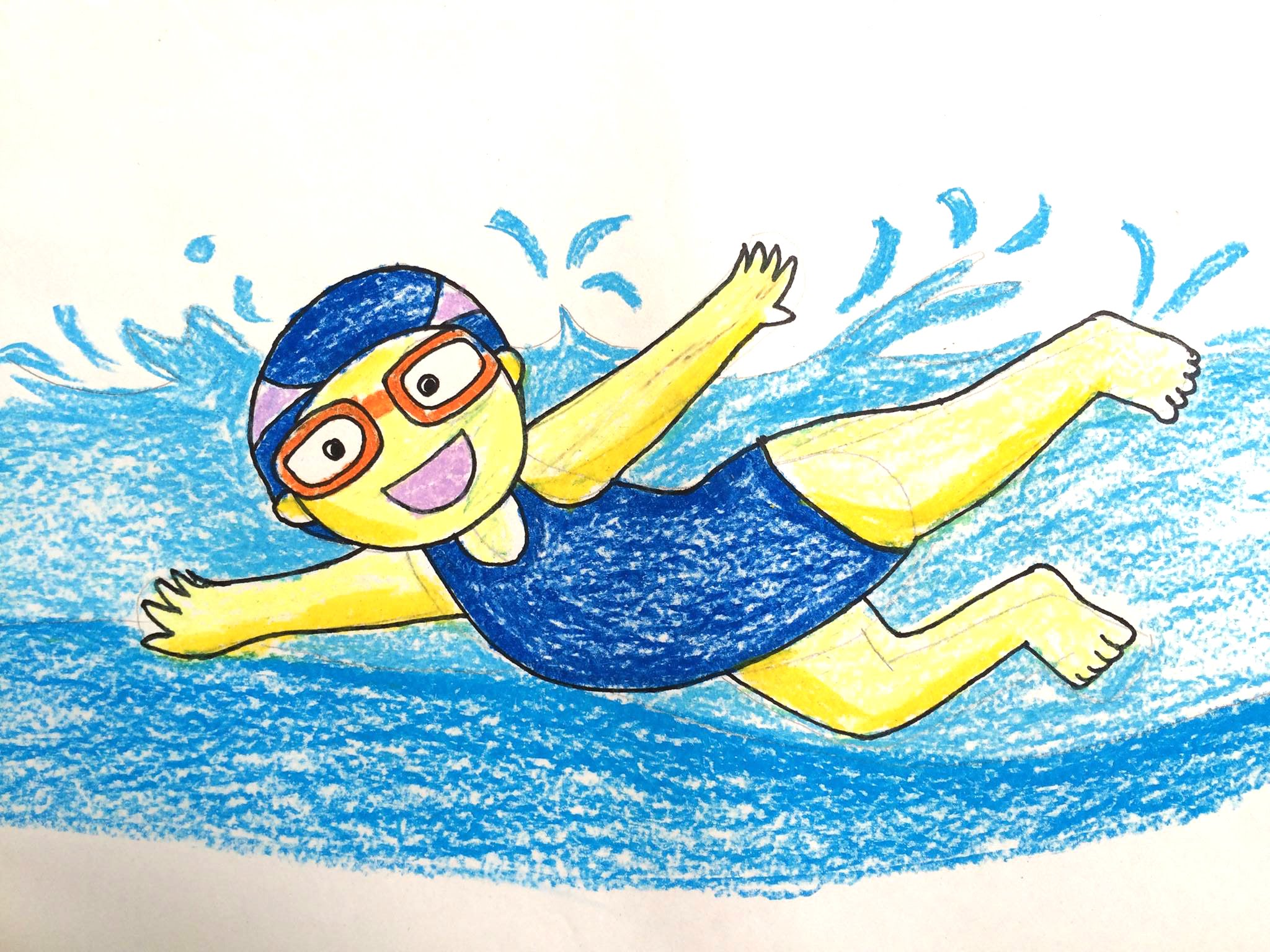 2048x1536 Painting Summer For Kids How To Draw A Boy Swimming Pool