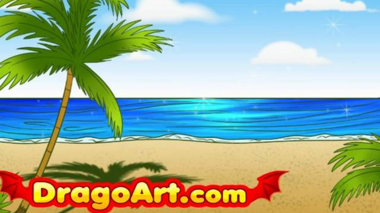 1280x720 Beach Scene For Drawing How To Draw A Beach, Stepstep On Vimeo