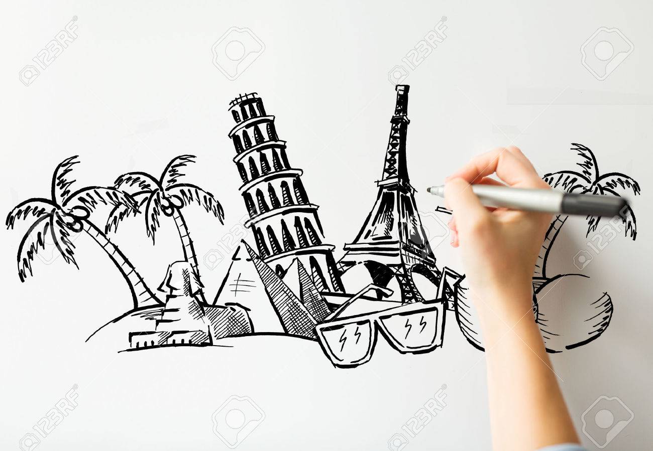 1300x899 People, Travel, Tourism, Summer Vacation And Graphic Arts Concept