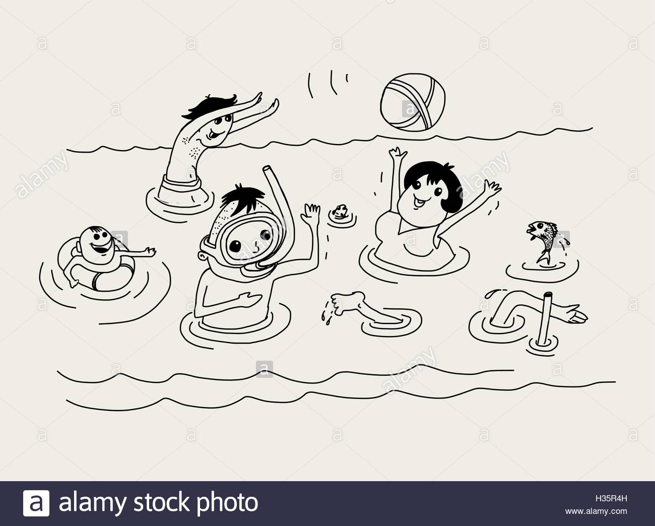1300x1044 Summer Vacation Holiday Sea Doodle Drawing Stock Vector Art