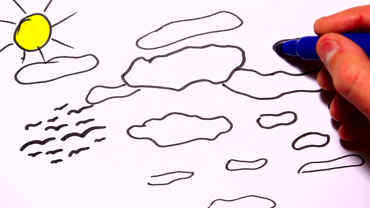 1280x720 Coloring Sky And Sun How To Draw Nature Drawing For Kids