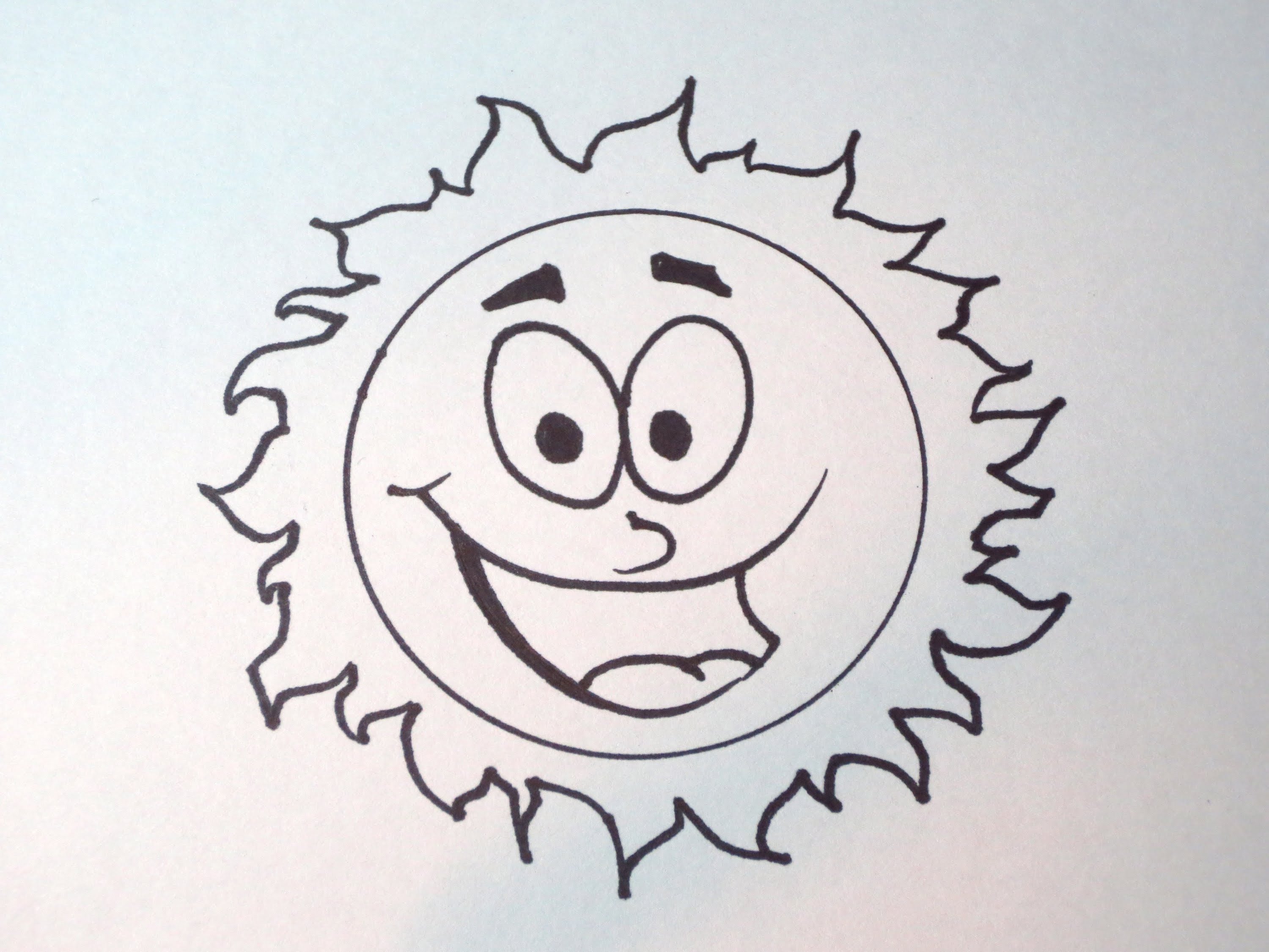 3000x2250 How To Draw A Simple Cartoon Sun