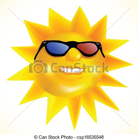 450x457 Funky Fashionable Sun Wearing 3d Spectacles. Vector Eps Vector