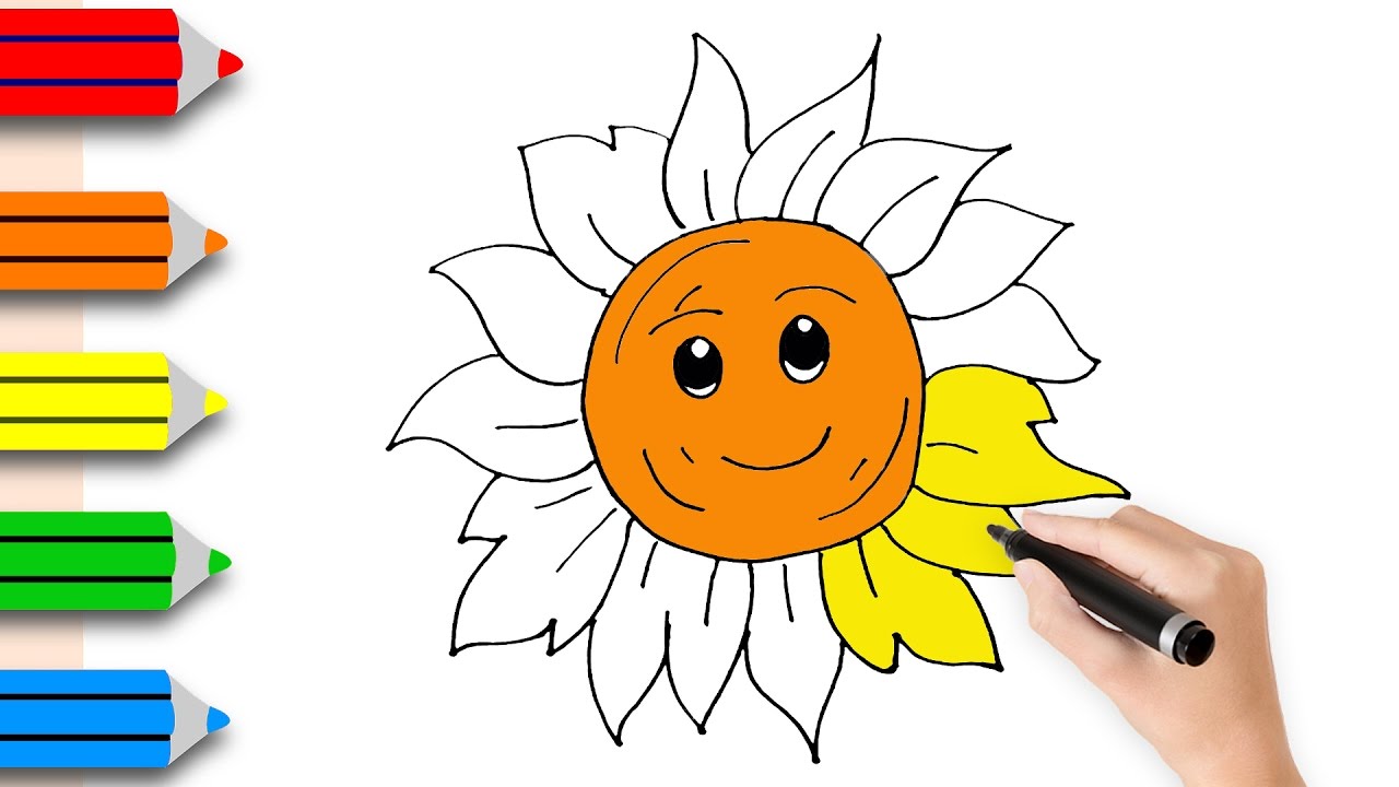 1280x720 Coloring Pages Kids With Coloring Pages The Sun Drawing
