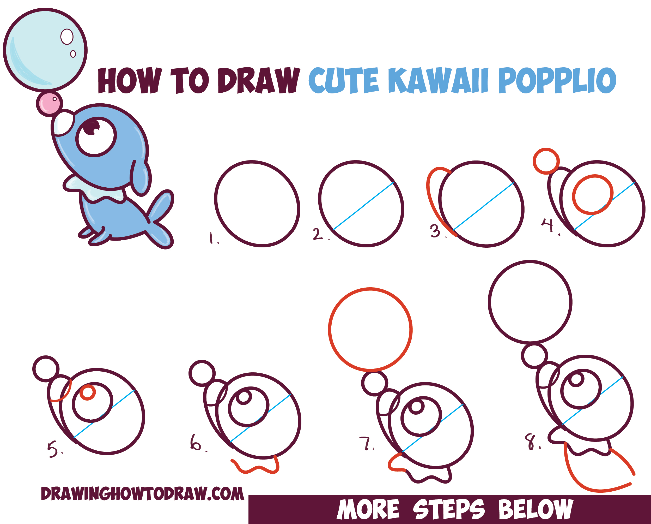 2497x2008 How To Draw Cute Kawaii Chibi Popplio From Pokemon Sun And Moon