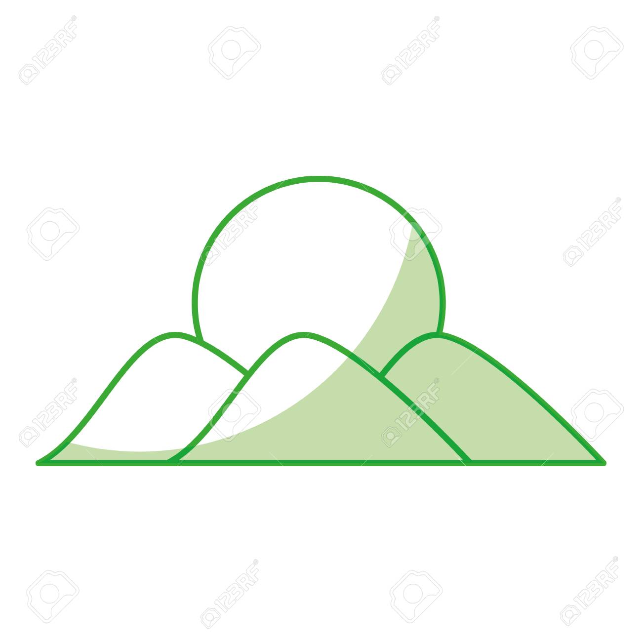 1300x1300 Mountain With Sun Drawing Vector Illustration Design Royalty Free