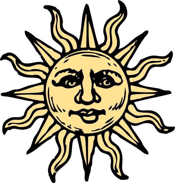 570x593 Sun Drawings Sun Woodcut Clip Art