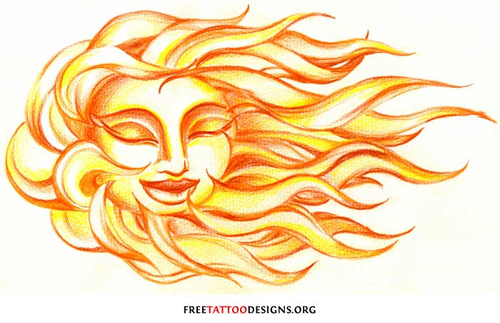 700x452 Cute Sun Tattoo Design