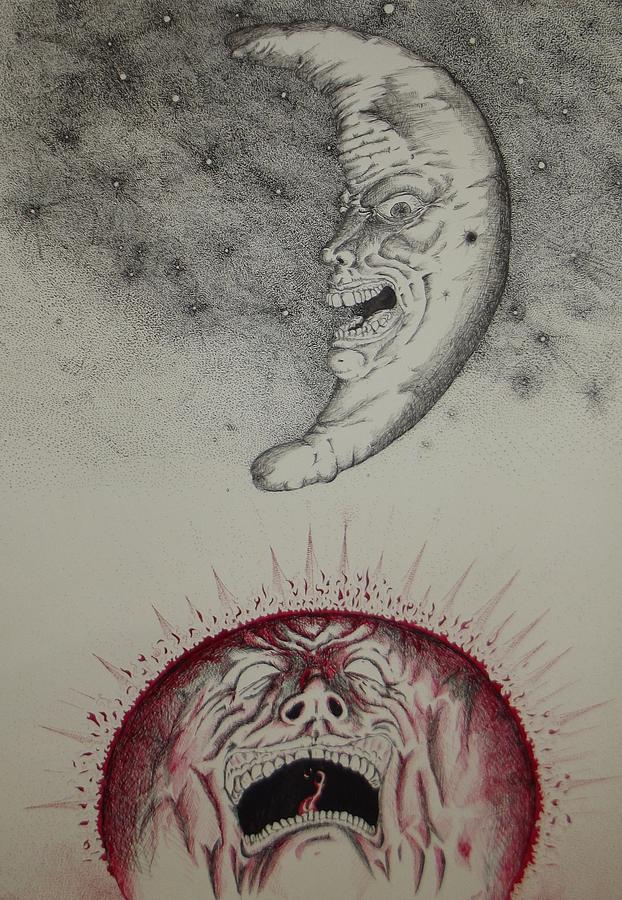622x900 Sun And Moon Drawing By Matthew Wright
