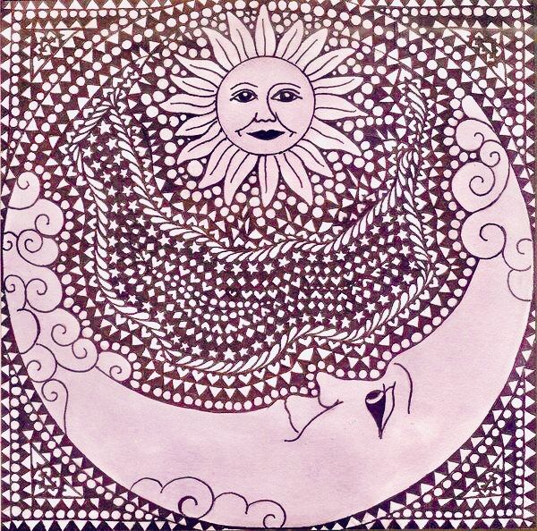 600x594 Pin By Patti Rakes On Celestial Art Moon, Zentangle