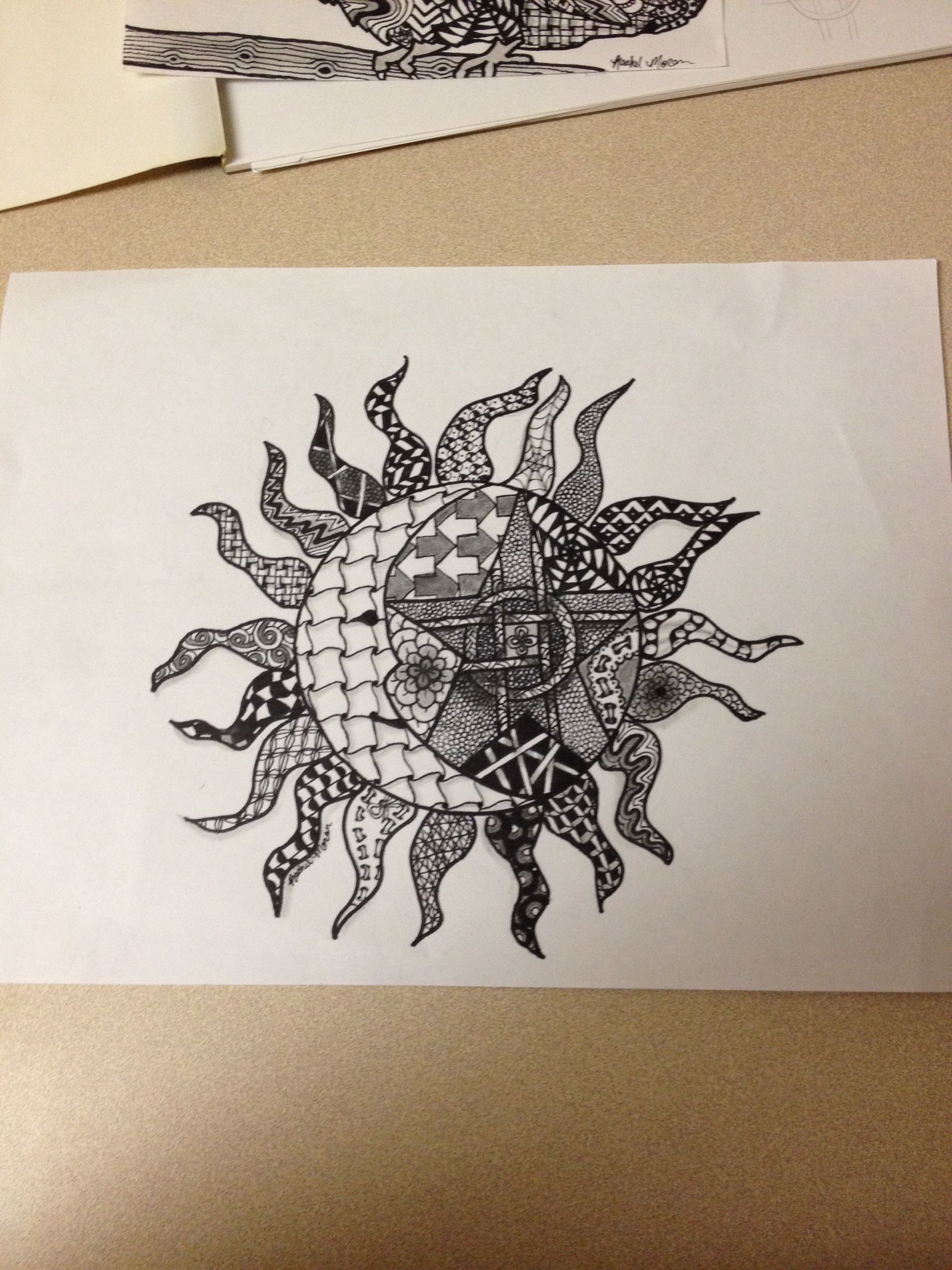 2448x3264 Zentangle Sun, Moon, Star Zentangle Moon