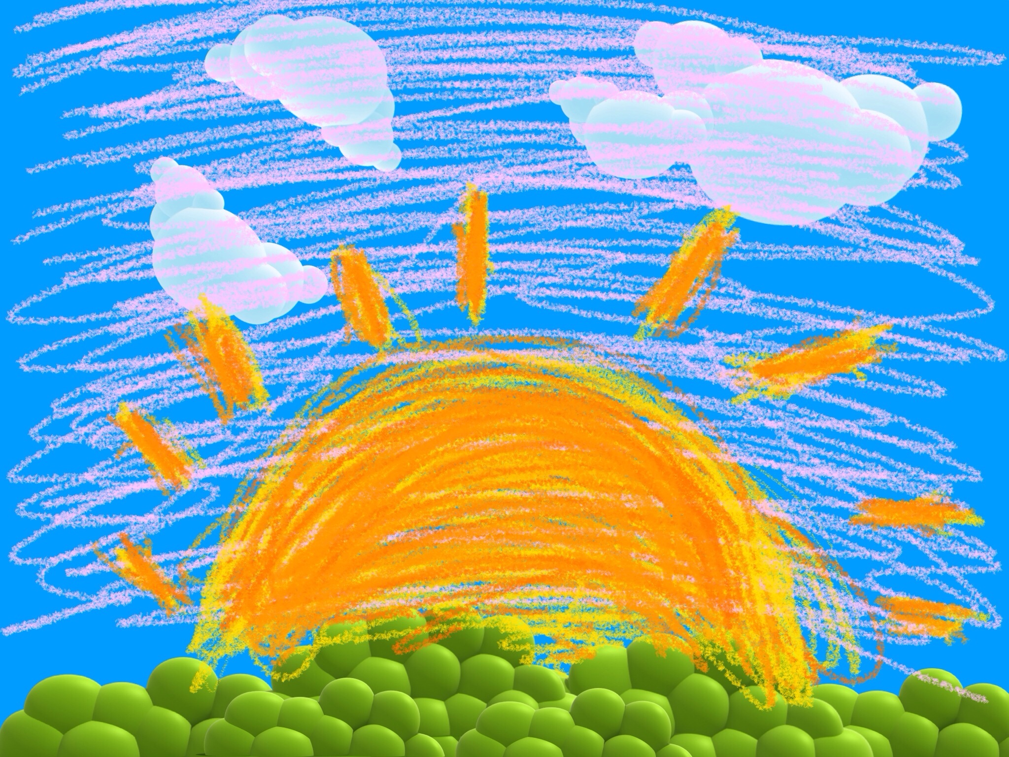 2048x1536 Sunrise In The Land Of Drawing Carl Amazingness