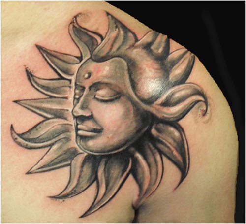 500x455 55 Sun Tattoos That Brings Wisdom And Strength
