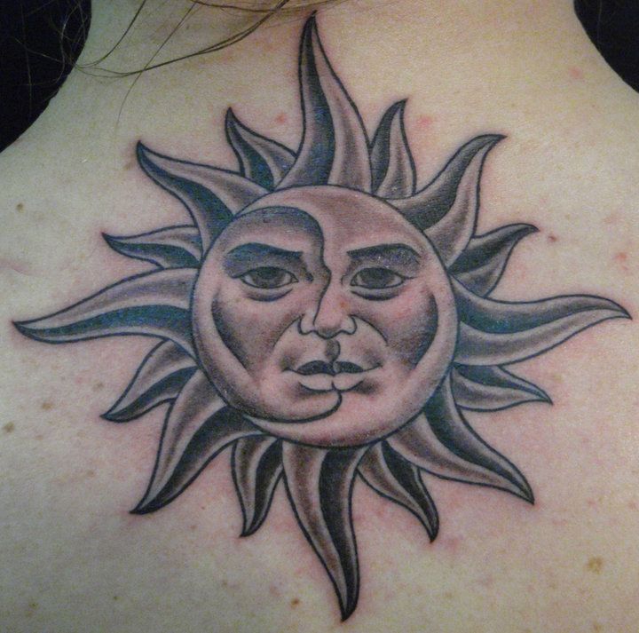720x713 Sun Moon Compass Tattoo Moon Tattoo Designs