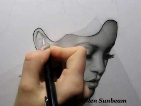 480x360 Speed Drawing Portrait Rihanna By Ellen Sunbeam