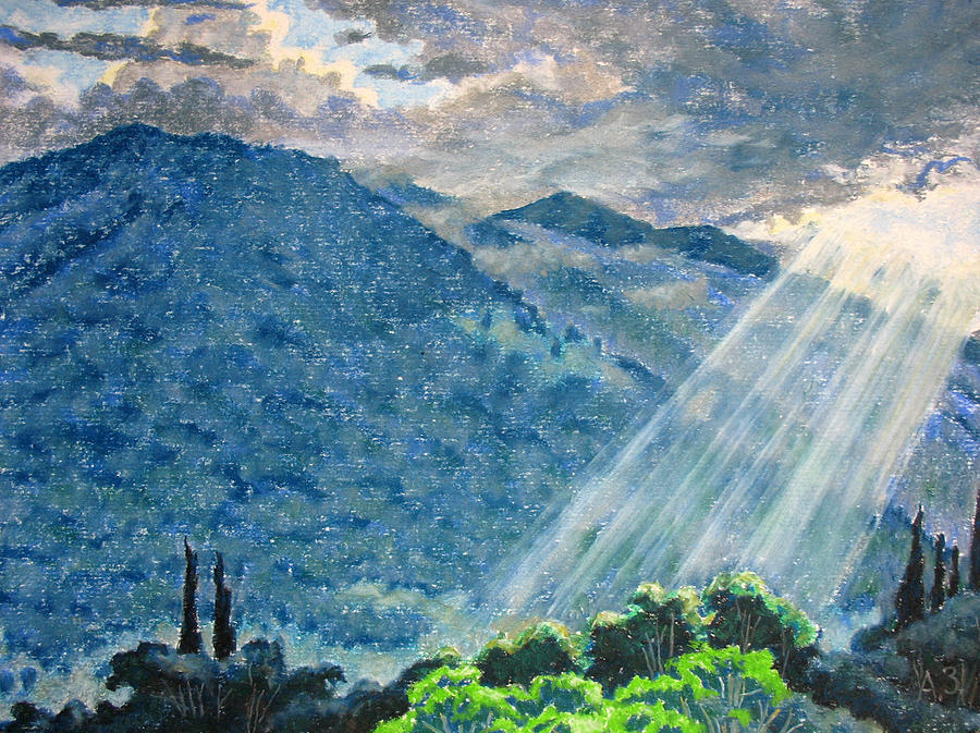 900x673 Sunbeam Drawing By Aleksey Zuev