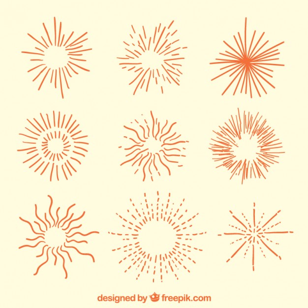 626x626 Hand Drawn Sunbursts Vector Premium Download