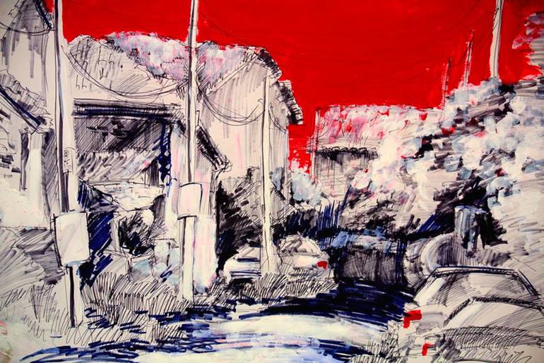 770x515 Saatchi Art Sundown Drawing By Eva Handjieva
