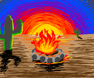 300x250 Campfire In The Desert