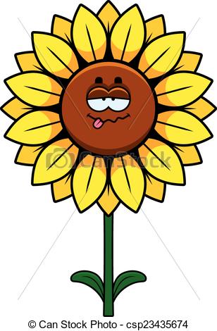 308x470 Sick Sunflower. A Cartoon Illustration Of A Sunflower Vectors