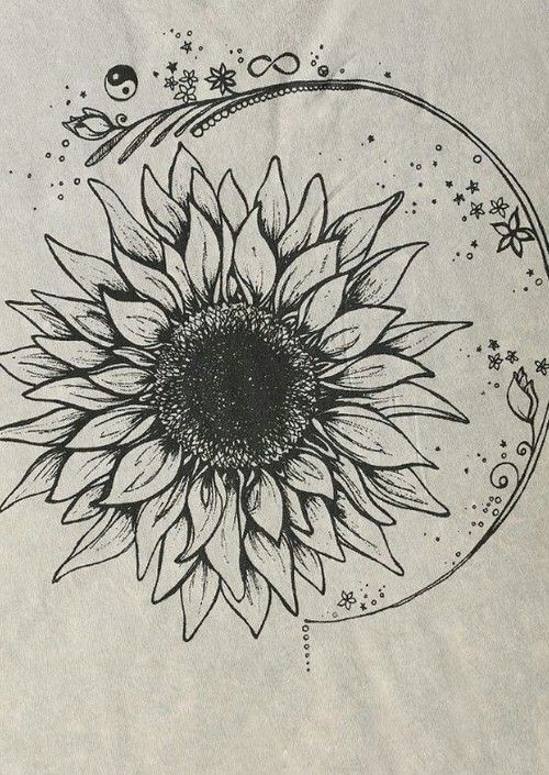 500x705 Drawing Sunflowers Step By Step