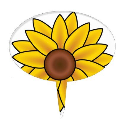 422x422 Yellow Sunflower Drawing Cake Topper