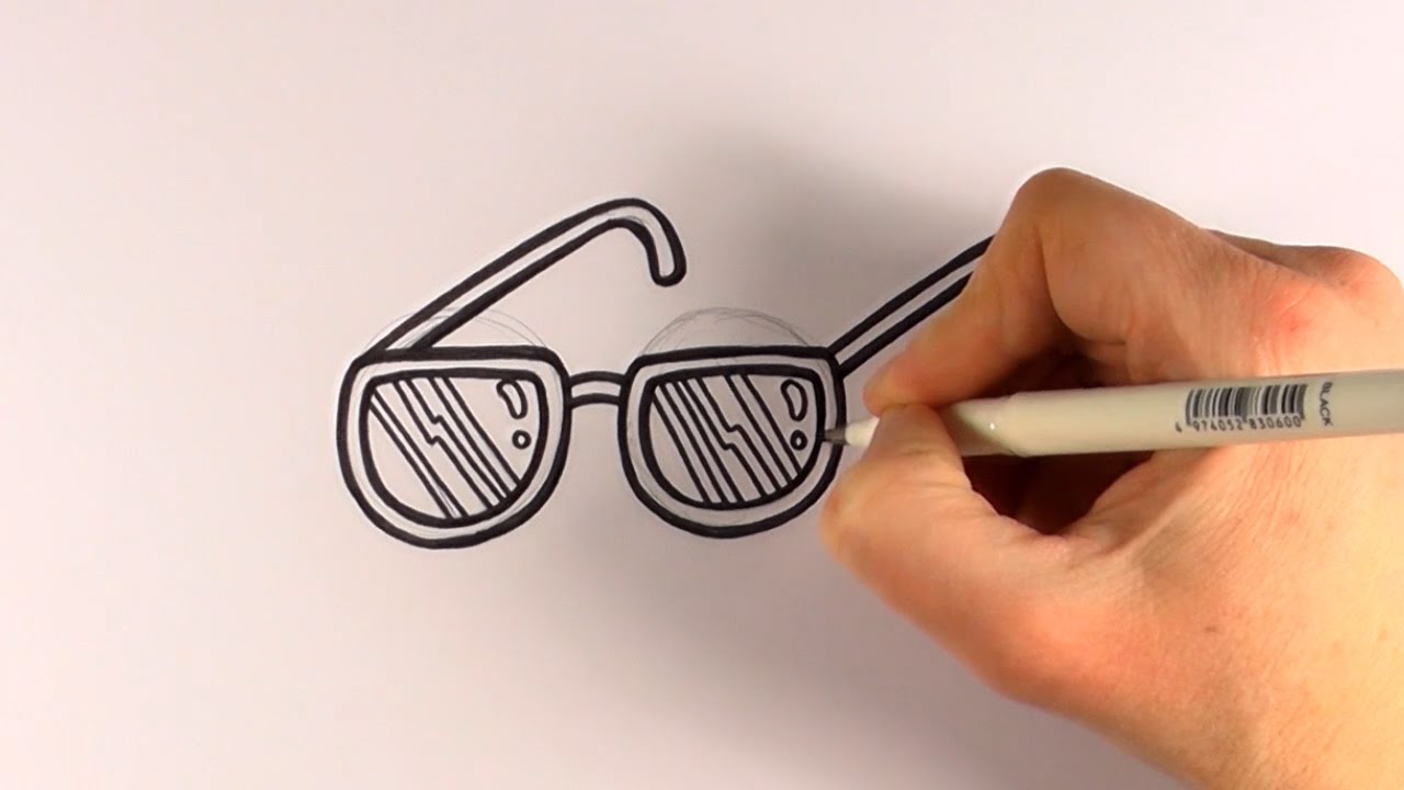 1280x720 How To Draw A Cartoon Pair Of Sunglasses