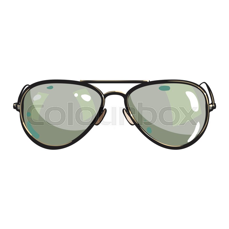 800x800 Hand Drawn Aviator Sunglasses In Metal Frame With Green Lenses