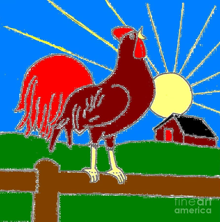 892x900 Rooster At Sunrise Digital Art By Jeannie Atwater Jordan Allen