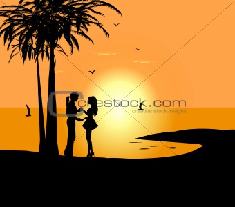 340x300 Image 3734062 Dancing Couple Against A Sunrise And The Sea