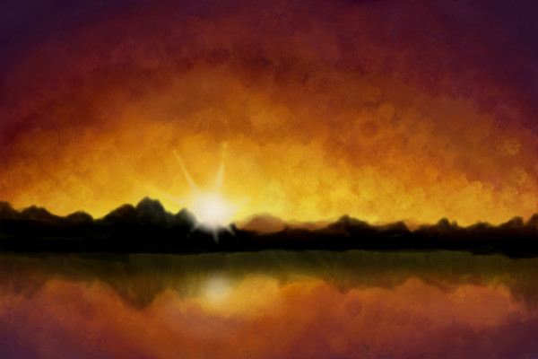 600x400 Sunrise A Landscape Speedpaint Drawing By Hanneke