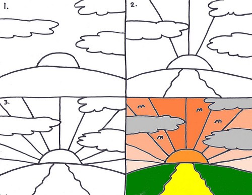 500x386 Drawing A Sunrise Art For Kids