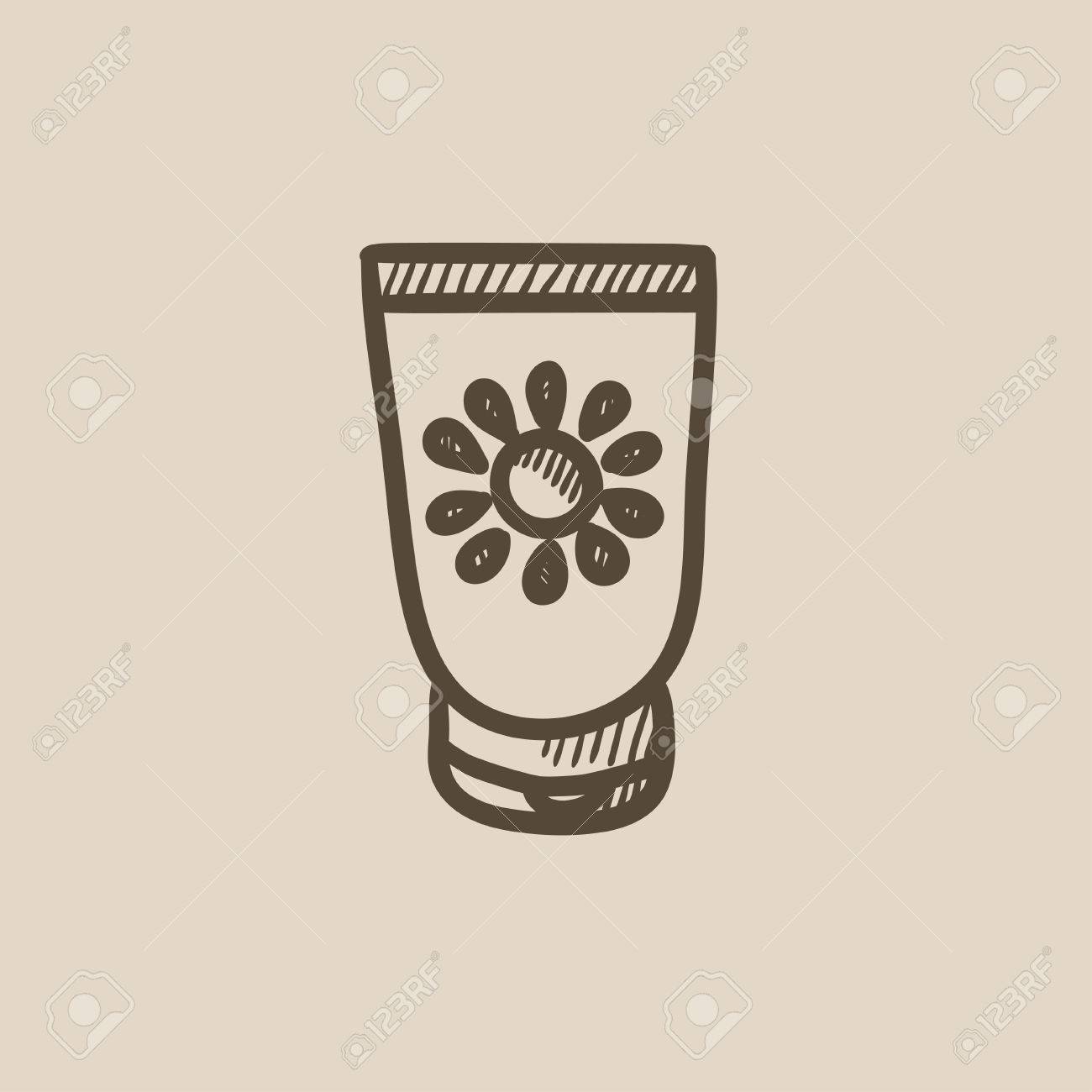 1300x1300 Sunscreen Vector Sketch Icon Isolated On Background. Hand Drawn