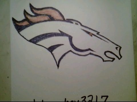 480x360 How To Draw Denver Broncos Logo Nfl Easily Super Bowl 50 Peyton