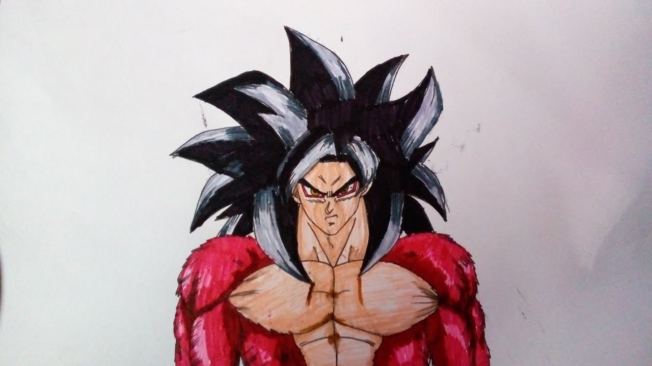 1280x720 Drawing Goku Super Saiyan 4 Ssj4 From Dragonball Gt By Param