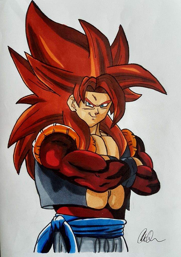 722x1024 My Drawing Of Super Saiyan 4 Gogeta Dragonballz Amino