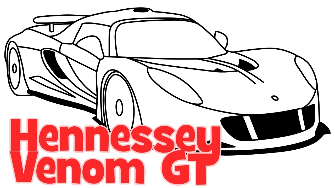 1280x720 How To Draw A Car Hennessey Venom Gt Supercar Step By Step Easy