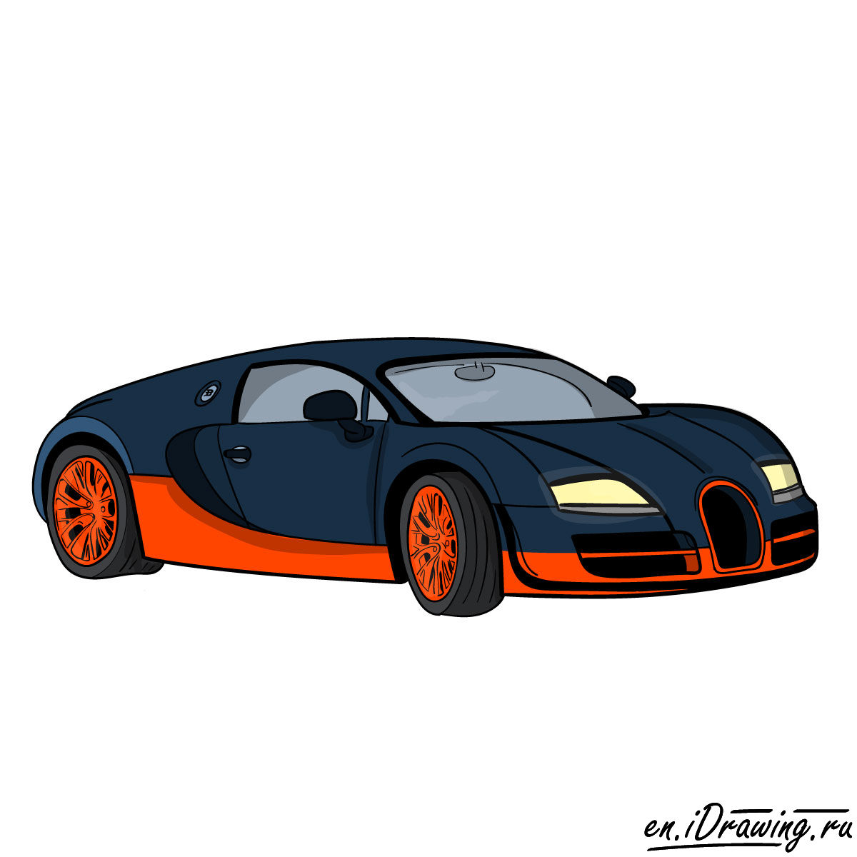 1200x1200 How To Draw Bugatti Veyron 16.4 Super Sport