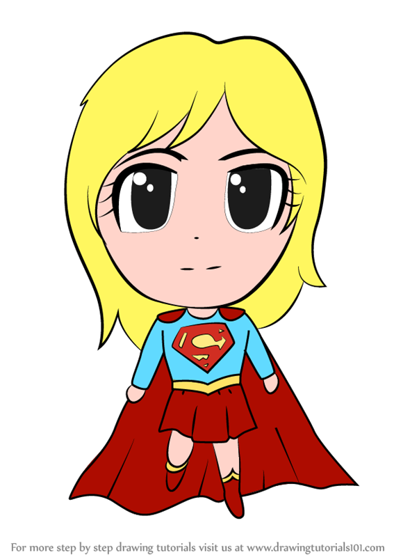 567x800 Learn How To Draw Chibi Supergirl (Chibi Characters) Step By Step