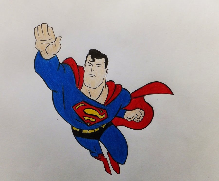 900x743 How To Draw Superman Easy