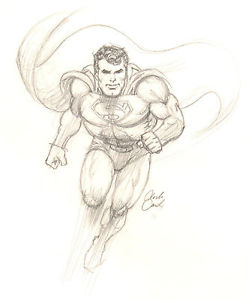 251x300 Superman Full Figure Pencil Drawing