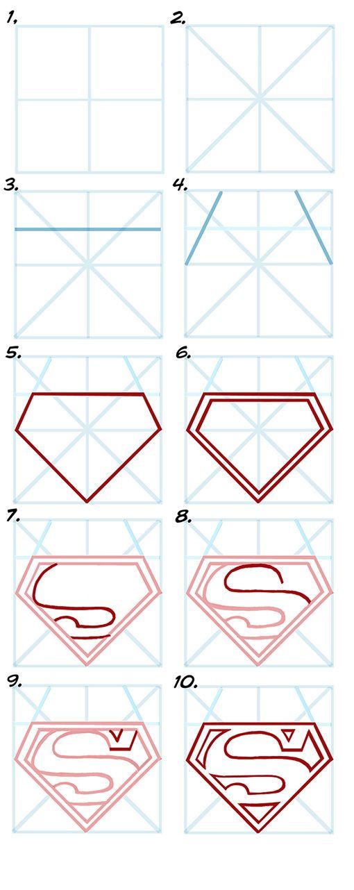 510x1282 Superman Logo How To Draw Draw, Easy Drawing