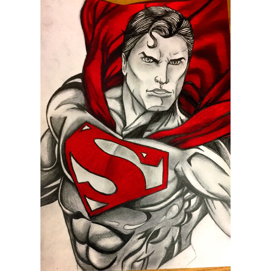 911x911 My Drawing Of Superman. Medium Prisma Colors And Pencil. My Art